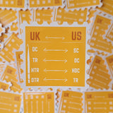 UK/US terminology Sticker