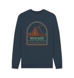 Navy Blue Printed Sweater Front