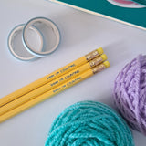 Crochet Slogan Pencils