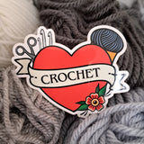 Crochet Love Tattoo Style Sticker