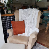Creamy White Square Granny Blanket