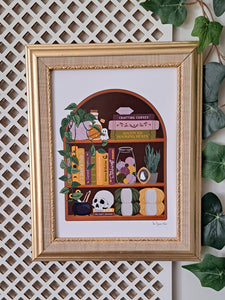 Spooky Craft Bookcase A5 print