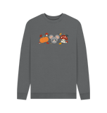 Slate Grey Printed Sweater Front