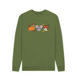 Khaki Printed Sweater Front