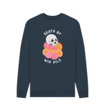 Navy Blue Printed Sweater Front