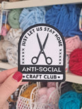 Anti-Social Craft Club Iron On Patch