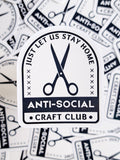 Anti-Social Craft Club Sticker