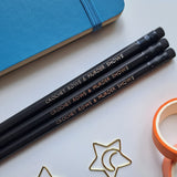 Crochet Slogan Pencils