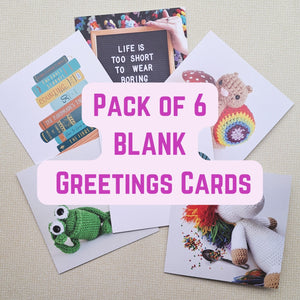 Pack of 6 Yarnie Greetings Cards