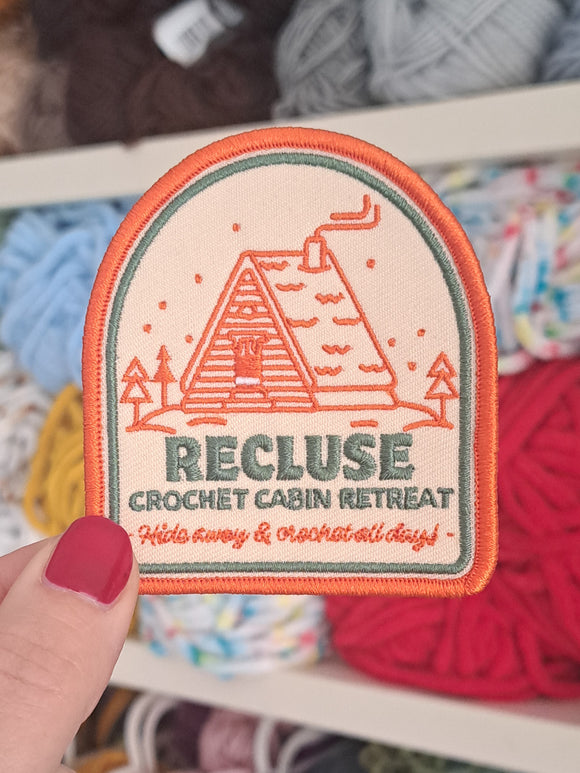 Recluse Crochet Cabin Retreat Iron On Patch