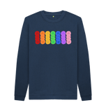 Navy Blue Printed Sweater Front