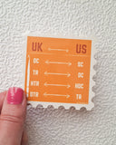 UK/US terminology Sticker