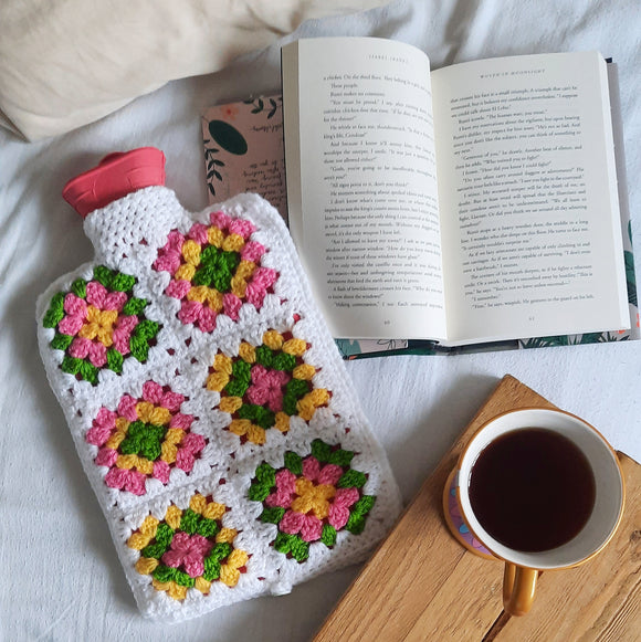 Granny's Hot Water Bottle Cover Printed Crochet Pattern