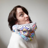 The OG Pastel and Grey crochet cowl - The Pigeon's Nest
