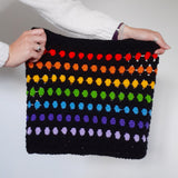 Rainbow Black Stripe Crochet Cowl - The Pigeon's Nest