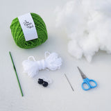 Contents of the DIY amigurumi frog kit